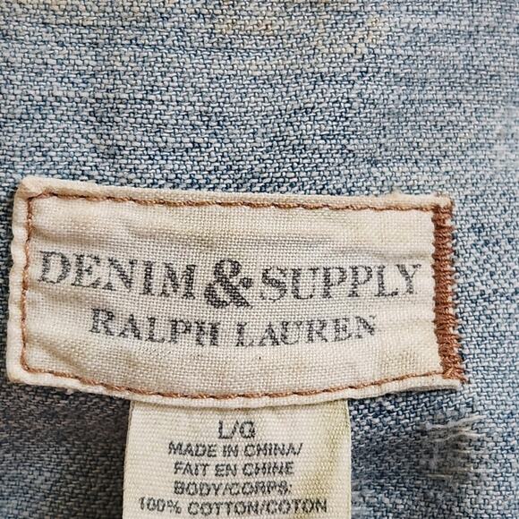 Denim & Supply Ralph Lauren distressed denim jean jacket cotton size L - Picture 2 of 13